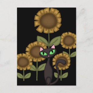 Solrossvart katt vykort