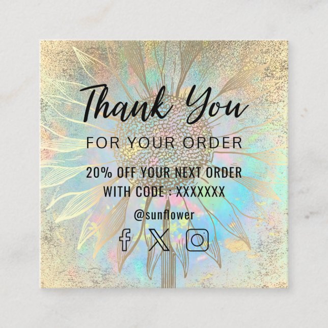 solrostack fyrkantigt visitkort (Framsida)