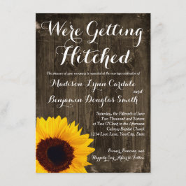 Solrosträ som får Hitched gifta sig inbjudningar