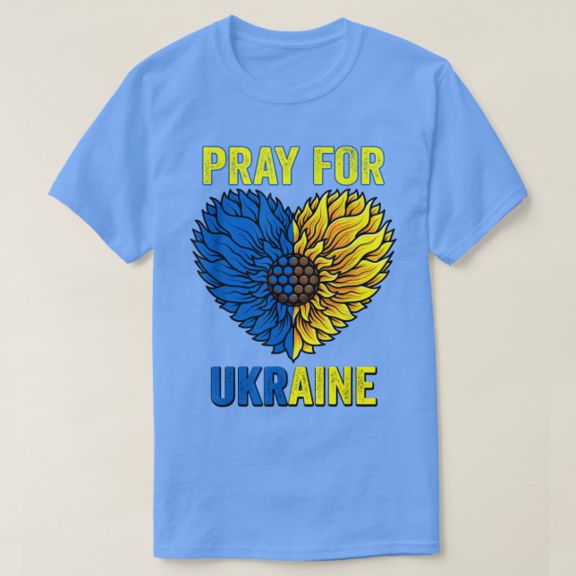 Solrostråle för Flagga i Ukraina Ställning med Ukr T Shirt (Design framsida)