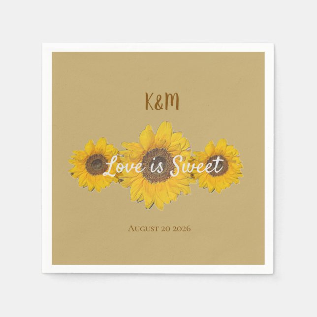 Solrostrio i sage-bröllop pappersservett (Framsidan)