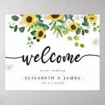 Solrosttema Välkommen till vårt Poster i Bröllop