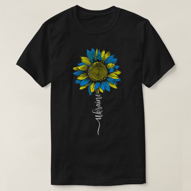 Solrosukrainska Flagga Support Ukraina Kärlek Pe T Shirt (Design framsida)