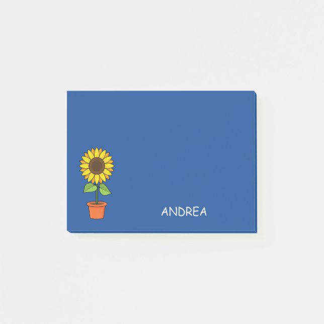 Solrosverk i en Pot Personalize Post-it Block (Framsida)