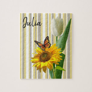 Solrosvit Tulip Butterfly Puzzles Pussel