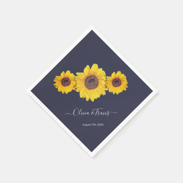 Solrotrio no2 för bröllop pappersservett (Hörn)