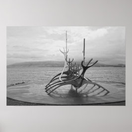 Solseglare Skulptur, Reykjavik, Island, S/V Poster