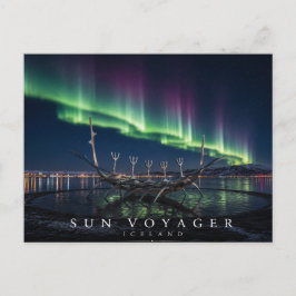 Solseglaren Vikingaskeppsskulptur Island Norrsken Vykort