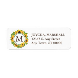 Solsickel Cirkel Monogram Returadress Etikett