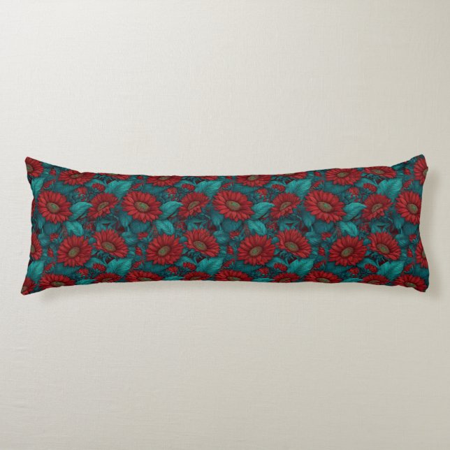 Solsicker Blommig Rumsrenovering Retro Minneskum Kroppskudde (Framsidan)