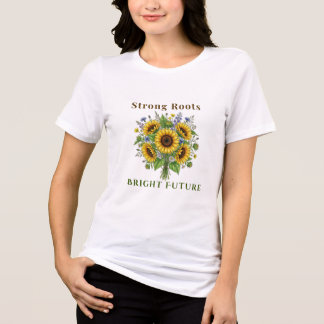 Solsicker Botanisk Blommig Konstpresent T Shirt