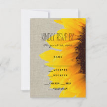 Solsickerustik Bröllop RSVP-kort
