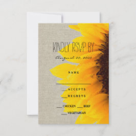 Solsickerustik Bröllop RSVP-kort OSA Kort