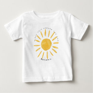 Solsken 1:a födelsedag vattenfärg sol t shirt