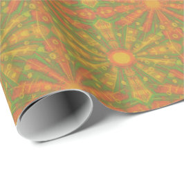 "Solsken" abstrakt mönster i orange och gula Presentpapper