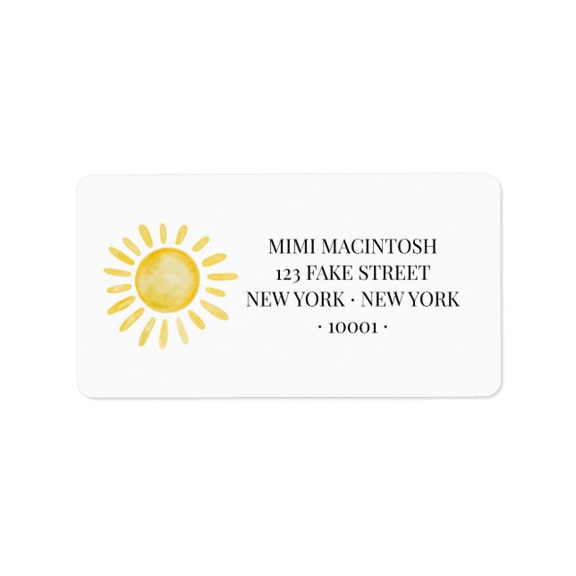 Solsken Adressetiketter (Framsidan)