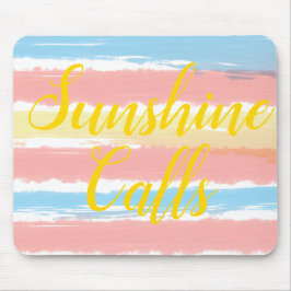 Solsken anropar Rosa Blue Gult Rand Vattenfärg Musmatta