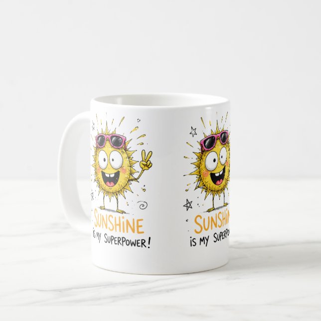 Solsken är min superkraft kaffemugg (Framsida vänster)