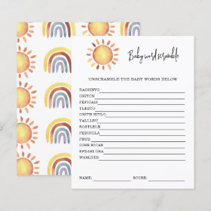 Solsken Baby Ordspelet Baby Shower Spel