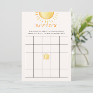 Solsken Baby Shower Bingo Spel Inbjudningar