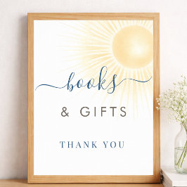 Solsken Baby Shower Böcker och presenter Partiskyl Poster