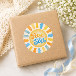 Solsken Baby Shower Här kommer sonen dekal Runt Klistermärke