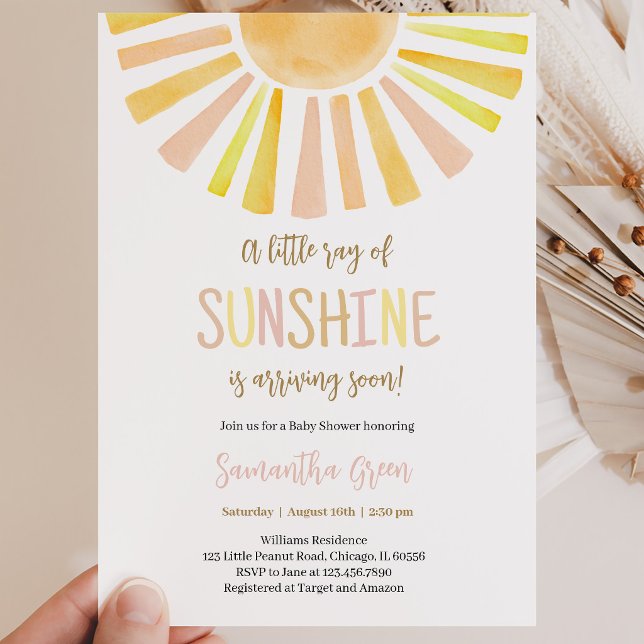 Solsken Baby Shower Inbjudningar (Skapare uppladdad)