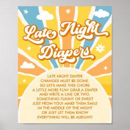 Solsken Baby Shower Sängvätningsspel för Sena Natt Poster