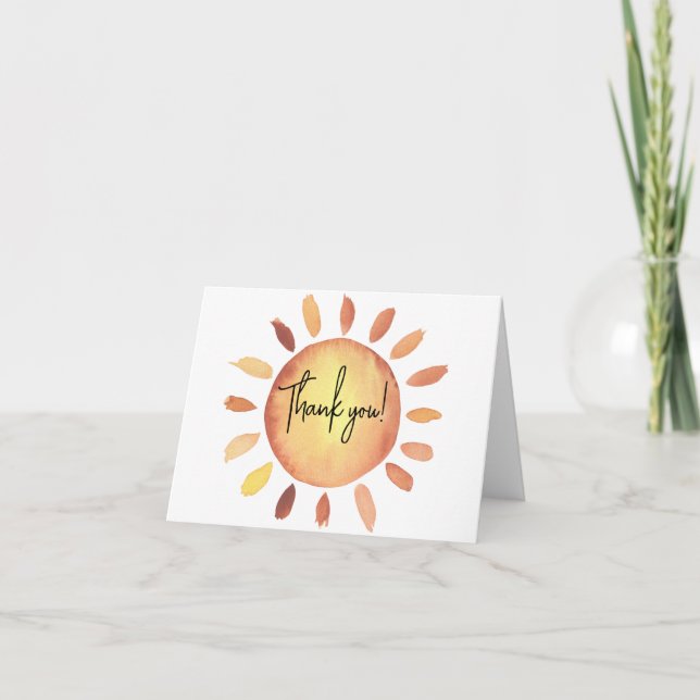 Solsken baby shower tack kort (Framsida)