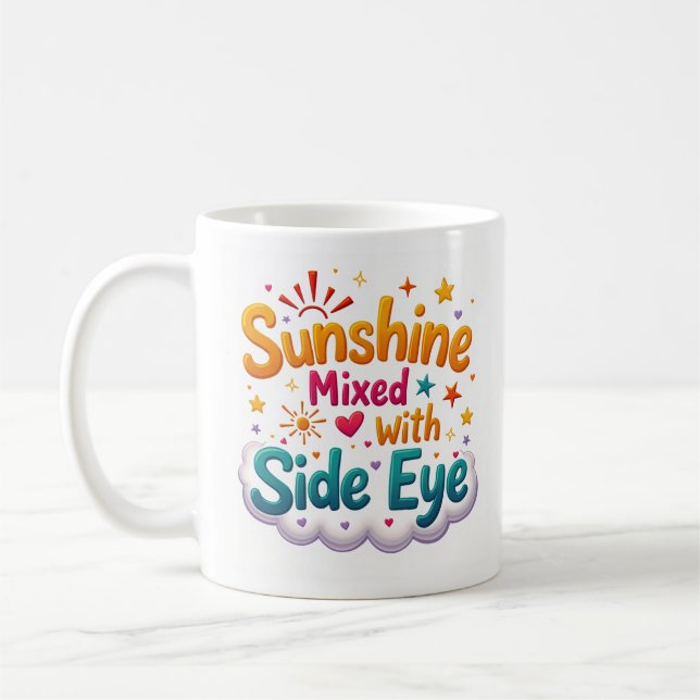 Solsken blandat med snett blick-mugg kaffemugg (Vänster)