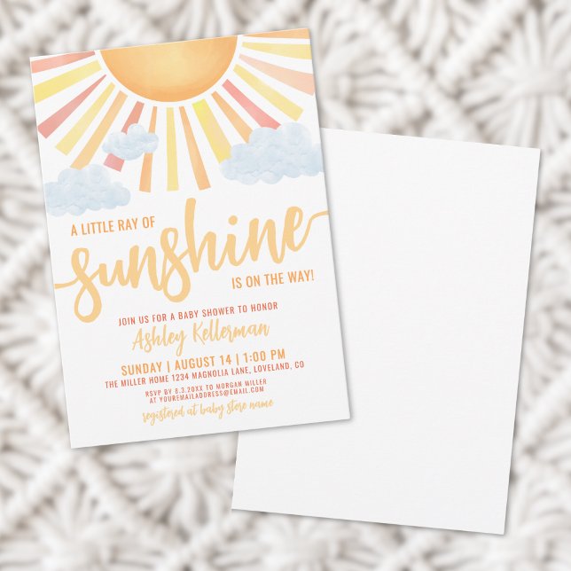 Solsken Boho Könsneutral Solbarnsbarnsbad Inbjudningar (Sunshine Boho Gender Neutral Sun Baby Shower Invitation)