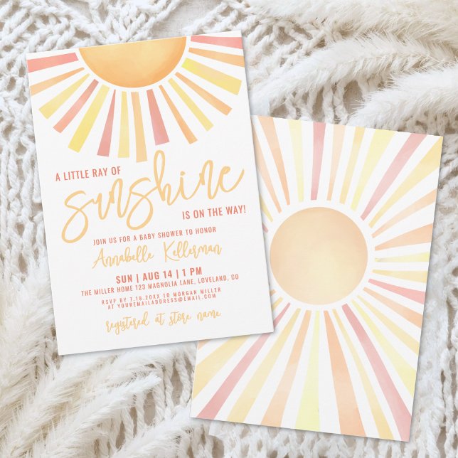 Solsken Boho Sol Bebisens Förfest Inbjudningar (Sunshine Boho Sun Baby Shower Invitation)