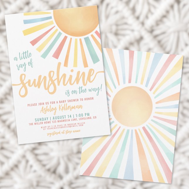 Solsken Boho Sol Bebisens Förfest Inbjudningar (Sunshine Boho Sun Baby Shower Invitation)