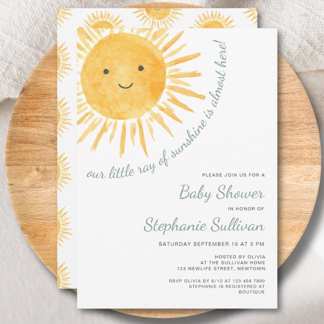 Solsken Boho Sol Könsneutrala Baby Shower Inbjudningar (Skapare uppladdad)
