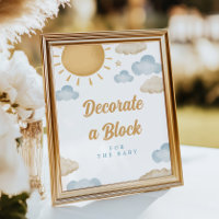 Solsken Dekorera ett block Baby Shower Affisch