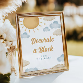 Solsken Dekorera ett block Baby Shower Affisch