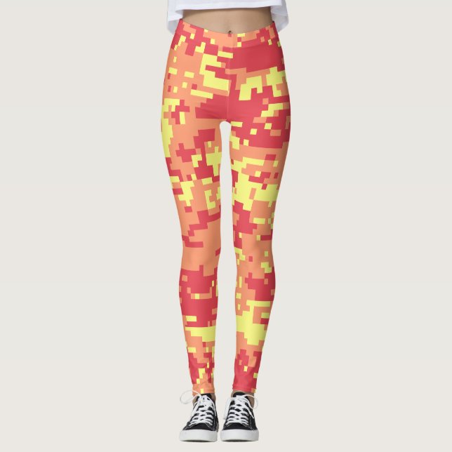 Solsken Digital Camouflage Mönster Leggings (Framsida)