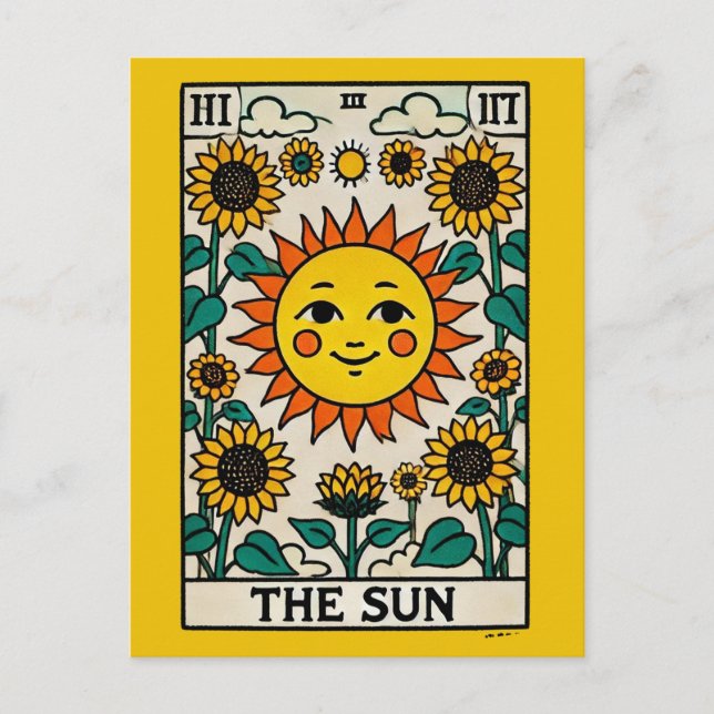 Solsken för Sol Tarot Card Vykort (Framsida)