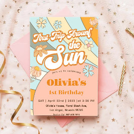 Solsken första resa runt sol-födelsedagen inbjudningar