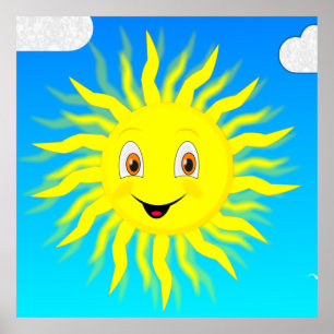 Solsken Glad Ansikte Poster