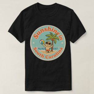 Solsken i South Carolina_ Retro Palmträd T Shirt