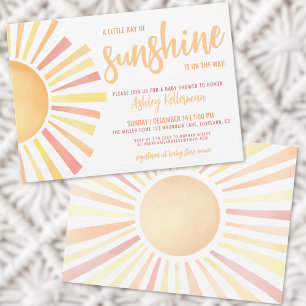 Solsken Könsneutral Boho Sol Babyfirande Inbjudningar