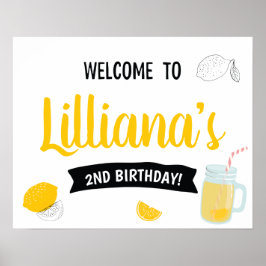 Solsken Lemonad och Rolig Födelsedagsfirande Välko Poster