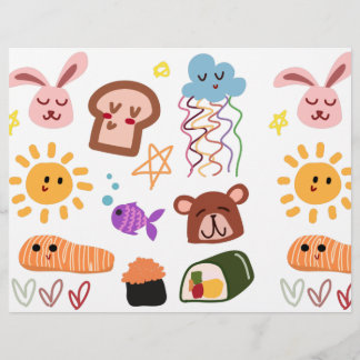 Solsken, moln, stjärnor, päron, Pappra skrapor Reklamblad