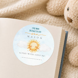 Solsken och blå himmel Baby Bokmärke Klistermärke