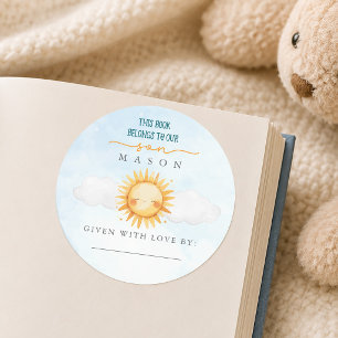 Solsken och blå himmel Baby Bokmärke Klistermärke