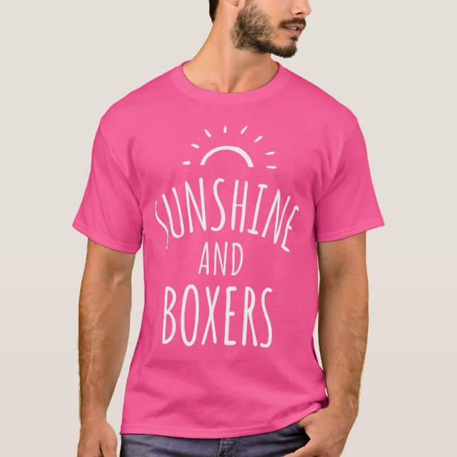 Solsken och Boxer Hundar T Shirt (Framsida)