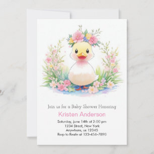 Solsken och Ducklings Girl Baby Shower Inbjudningar