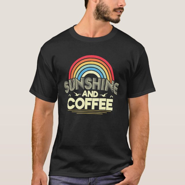 Solsken och kaffeRetro-kaffekaffe Drinker Kärlek C T Shirt (Framsida)