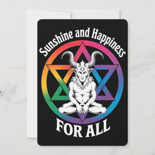 Solsken och lycka för allt Satan LGBTQ-Pride Inbjudningar (Framsida)